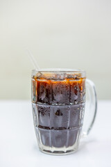 A kind of different Asian soft drink / many type of sweet soda drinking on white table