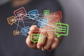 express envelope and parcel abstract technology background. Business quantum internet network communication and high speed parcel