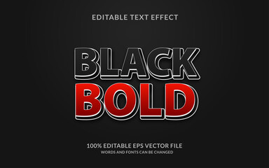 Black bold editable text effect