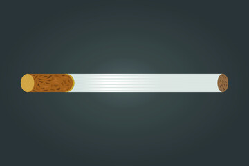 realistic vector illustration of a cigarette with gradient color brown filter