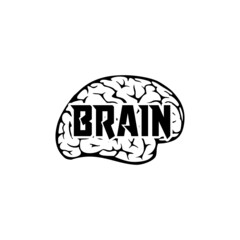 Brain word icon isolated on white background