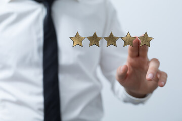 touching technology interface with ranking stars