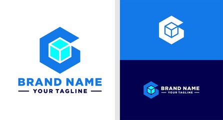 LETTER G LOGO HEXAGONAL TECHNOLOGY EDITABLE