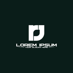 Letter RJ simple logo design vector
