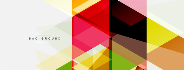 Color triangles composition, geometric abstract background. Techno or business concept, pattern for wallpaper, banner, background, landing page