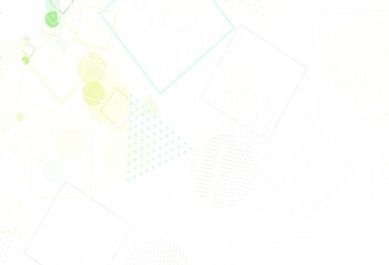 Light Green, Yellow vector background with triangles, circles, cubes.