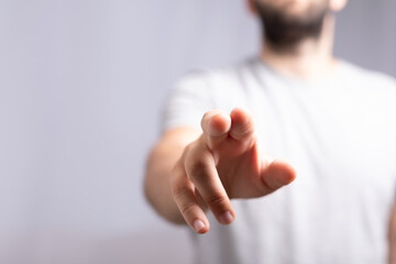 pressing button. Innovation technology internet business concept.