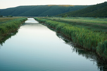 landscape of the river in the country