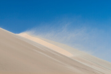 Dunes on the Skeleton Coast / Dunes in Sandstorm at Skeleton Coast, Namib Desert, Namibia, Africa.