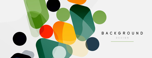 Abstract round geometric shapes and circles background. Trendy techno business template for wallpaper, banner, background or landing