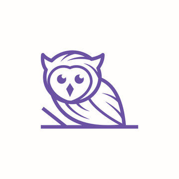 Owl perched on a branch Logo 