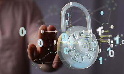 Information technology protected with firewall, secure access and encryption against cyber