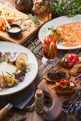 bruschetta on a wooden board
