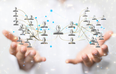 hierarchy connection team group 3d
