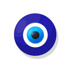 Traditional blue evil eyes turkish souvenir. Nazar amulet. Vector illustration on isolated background.