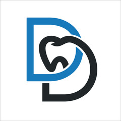 tooth or teeth with letter D