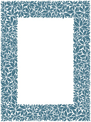 Vector temoplate wide frame composed of leaves. Isolated on white background.