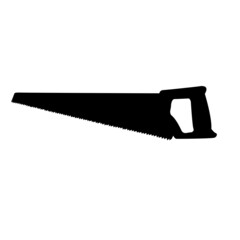 Hand saw vector isolated on white background.