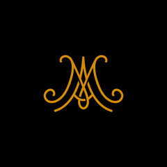 MA Line Logo Simple Design - obrazy, fototapety, plakaty