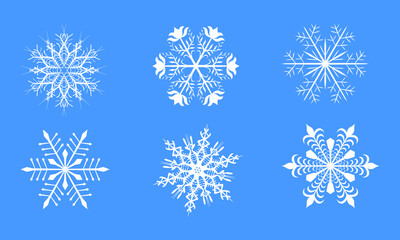 Fototapeta na wymiar set of vector snowflakes, marry christmas.