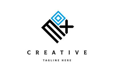 MX square two latter logo vector	