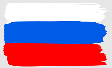 Flag of Slovenia brush stroke watercolor. Slovenian national symbol. Doodle background Vector illustration