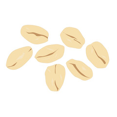 Rolled oats vector close up isolated on white background.
