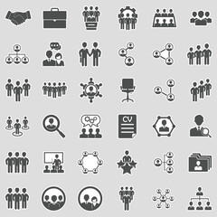 Fototapeta premium Teamwork Icons. Sticker Design. Vector Illustration.