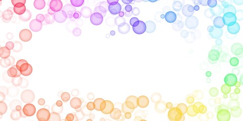 colorful bokeh on a white background.