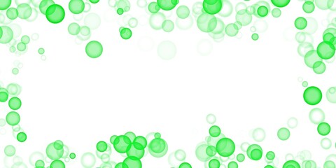 green bokeh on a white background.