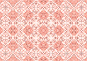 Background with roses. Abstract fractal colorful red floral pattern. Drawing with colored pencils.