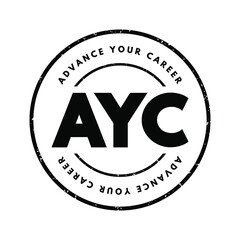 Fototapeta premium AYC - Advance Your Career acronym, business concept background