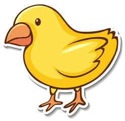 Sticker design with a little chick isolated