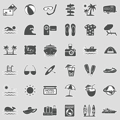 Vacation Icons. Sticker Design. Vector Illustration.