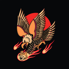 eagle tattoo illustration vector design