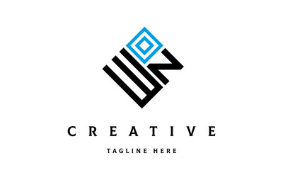 WN square two latter logo vector	