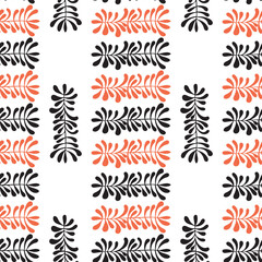 Seamless pattern with abctract leaves. Floral print.
