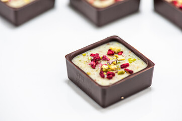 Assortment of chocolate candies sweets isolated on a background