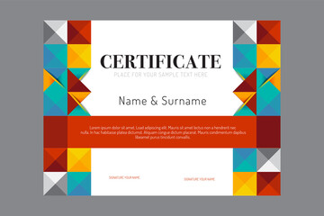 Certificate template geometric frame design vector.