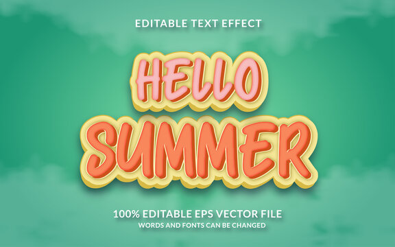Summer editable text style effect