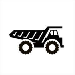 Naklejka premium Dump truck tipper silhouette logo icon