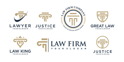 Lawyer logo collection with creative element style Premium Vector