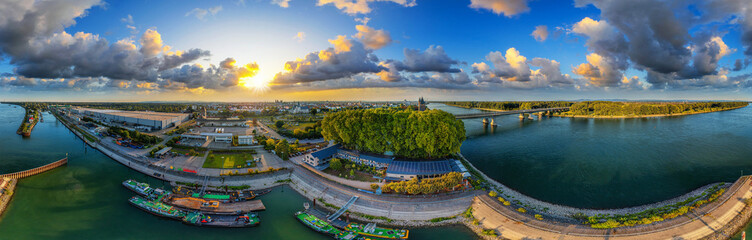 city of Worms evening aerial skypano 360° © Mathias Weil