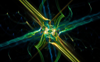 abstract illustration background image desktop wallpaper energy waves intertwining and spinning in a crazy dance for use in web graphics, computer design