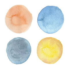 light set of watercolor circles