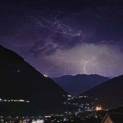 lightning in the mountains