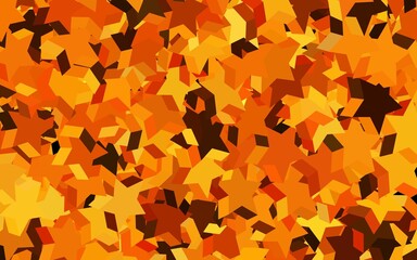 Dark Orange vector layout with bright stars.