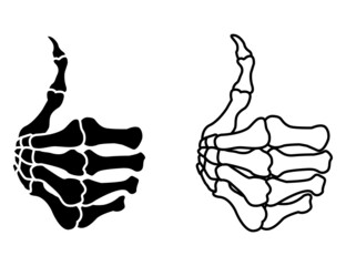 Skeleton Hand Gesture Thumbs Up Collection Set