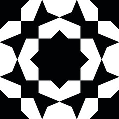 Seamless geometric ornament based on traditional islamic art. Black and white.