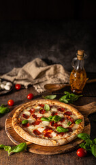 Salami neapolitan pizza - obrazy, fototapety, plakaty